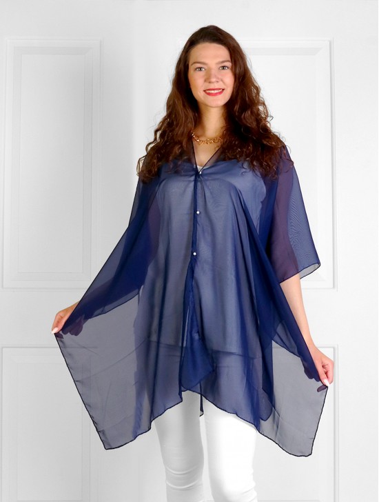 Solid Color Reversible Pearl Chiffon Top